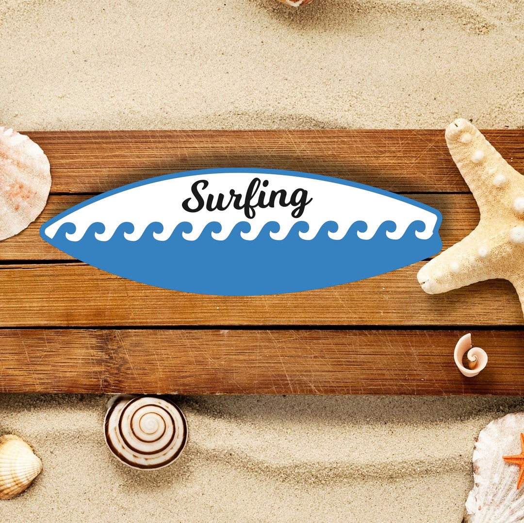 Customizable Surfboards Wall Art, Surfboard With Wave Pattern, Wave in