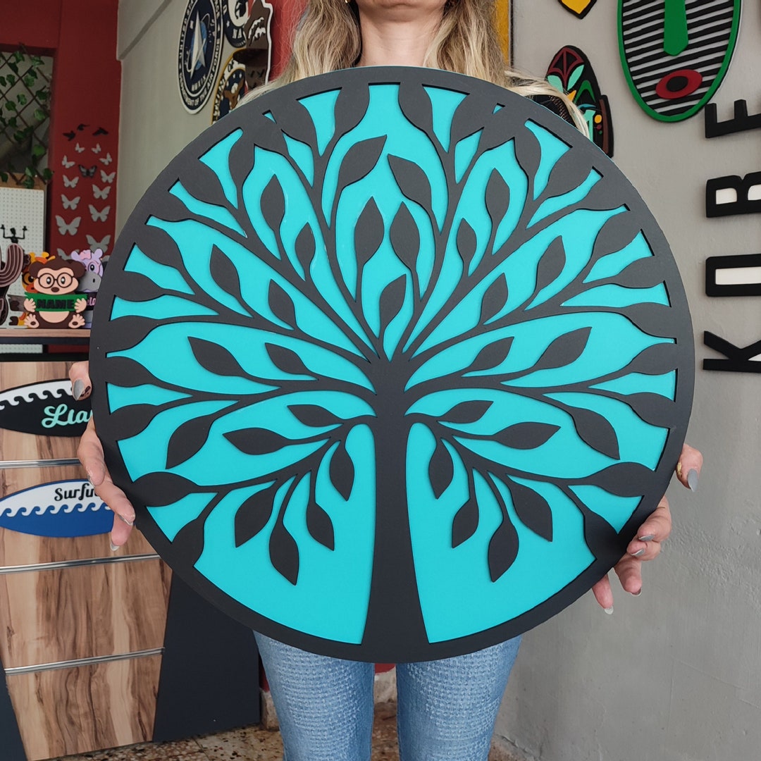 Tree of Life Wooden Wall Decor, Nature Inspired Art in Interior Design