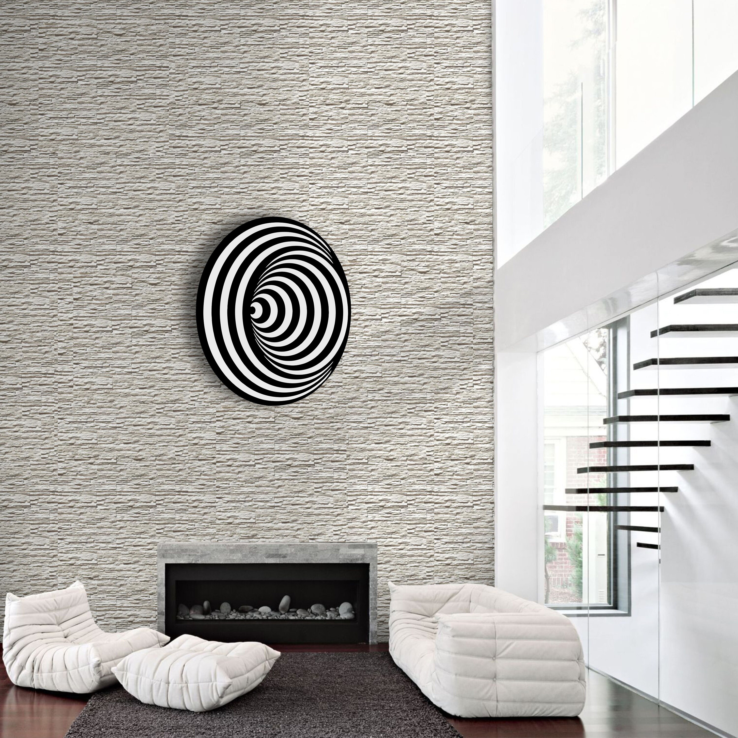 3D Optical Illusion Wooden Wall Decor Swirl Wall Decor Add Etsy