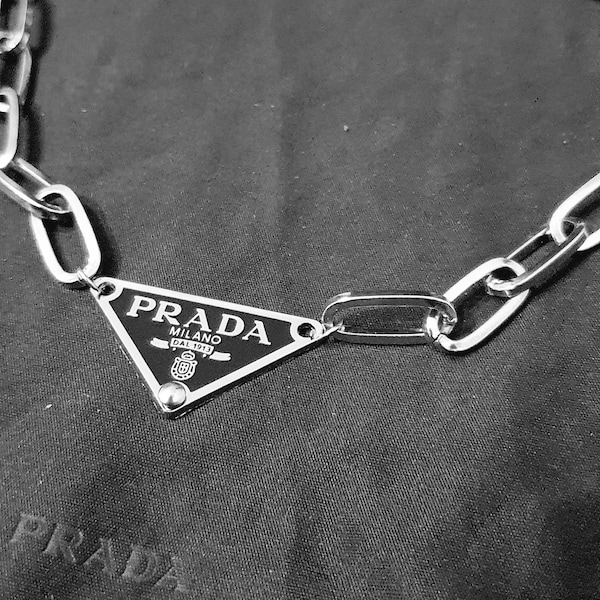 Prada Necklace Triangle Etsy