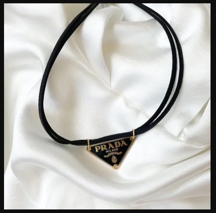 Authentic Prada Repurposed Triangle Logo Necklace | Dream jewelry, Luxury  jewelry, Fancy jewellery