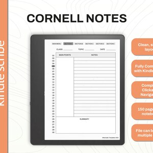 Cornell Notes for Kindle Scribe | Notebook Template | Writing Journal ...