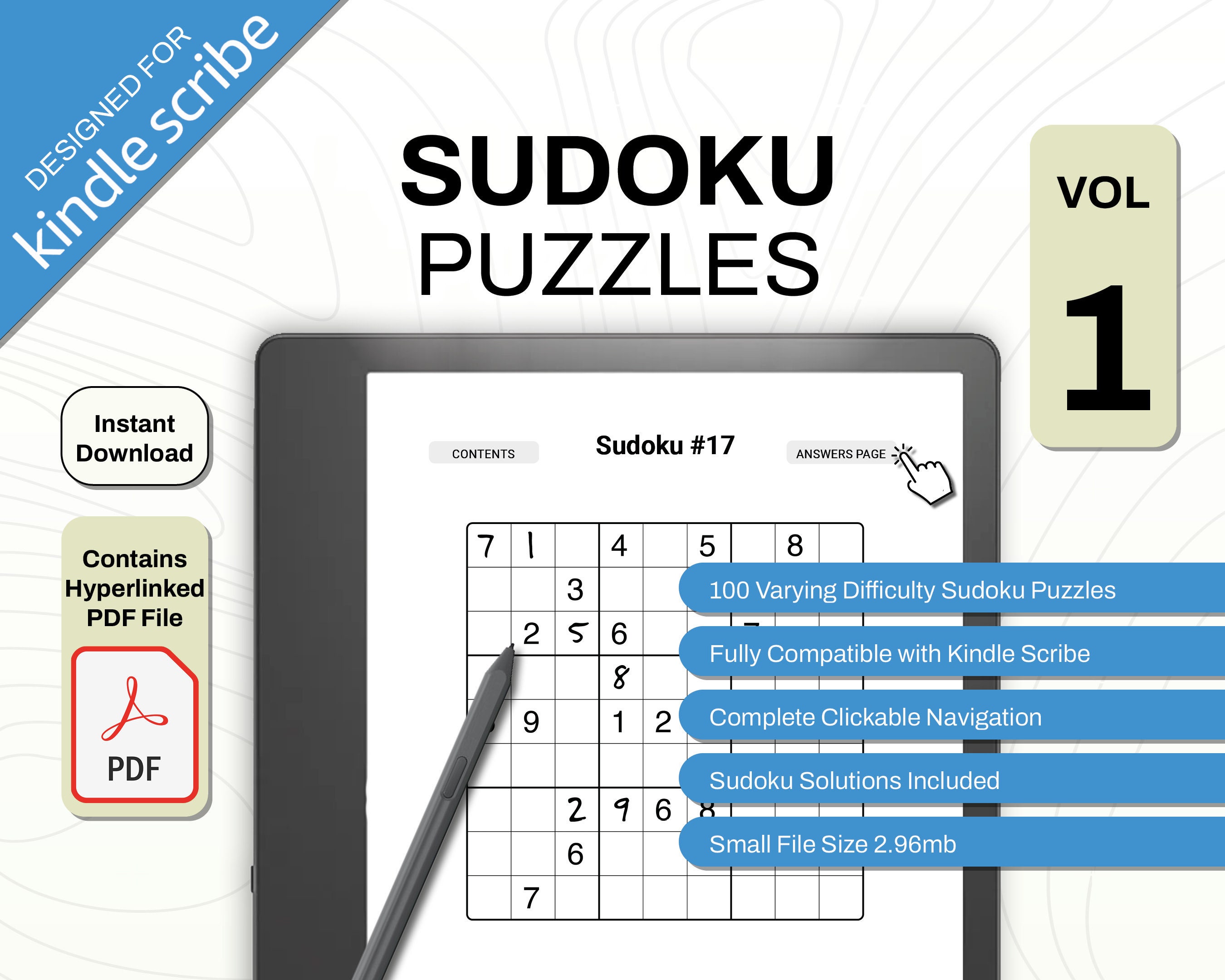 Kindle Scribe Sudoku Games and Puzzles PDF