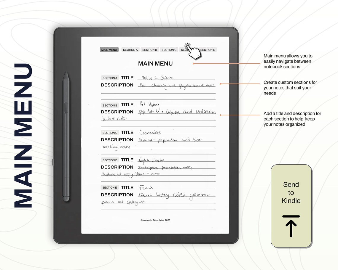 Cornell Notes for Kindle Scribe | Notebook Template | Writing Journal ...