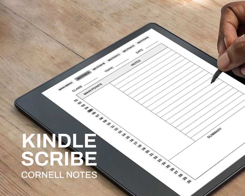 Cornell Notes for Kindle Scribe | Notebook Template | Writing Journal ...