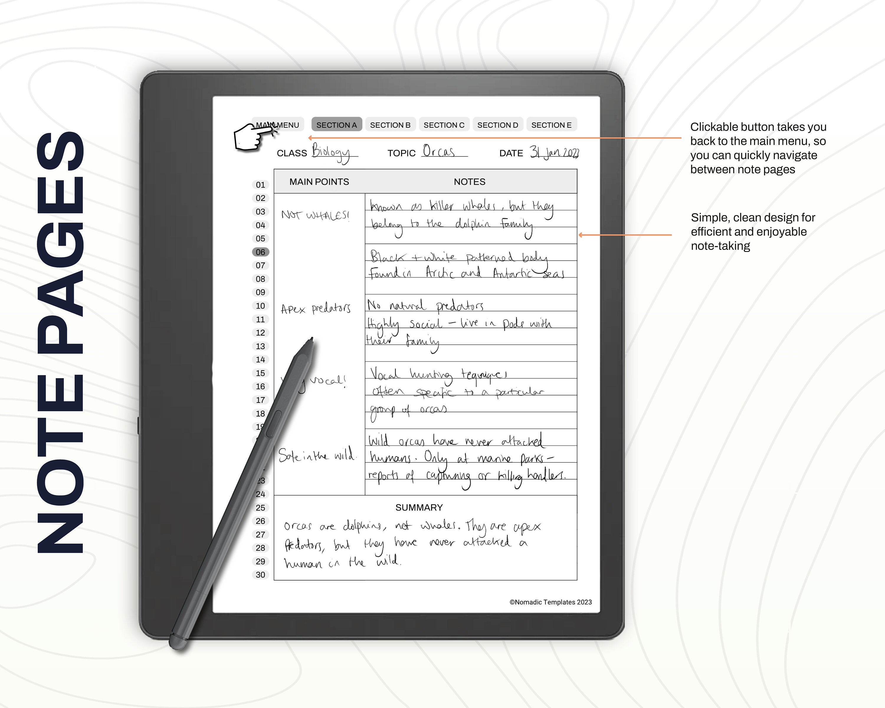 Cornell Notes for Kindle Scribe | Notebook Template | Writing Journal ...