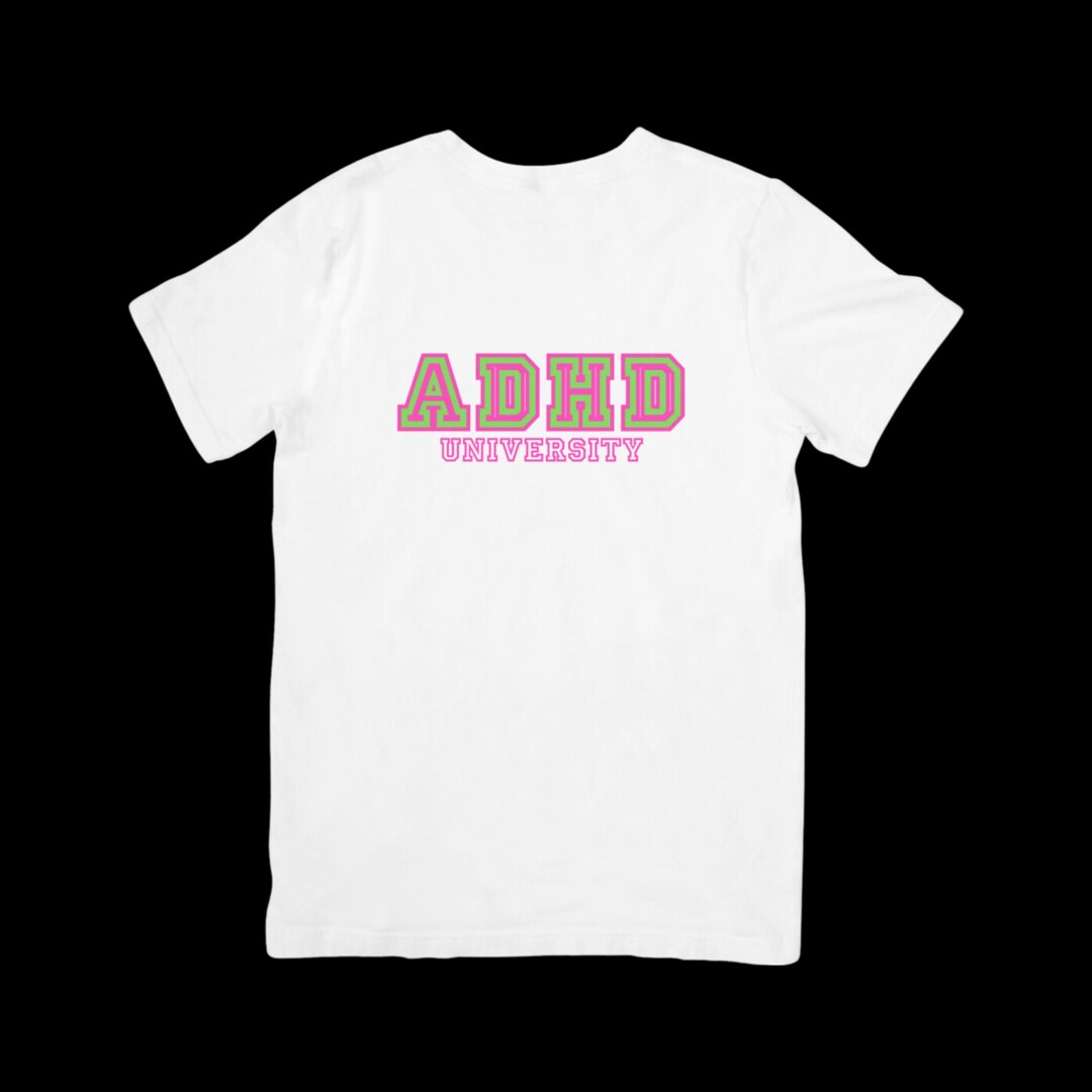 ADHD University Tee - Pink/green - Etsy