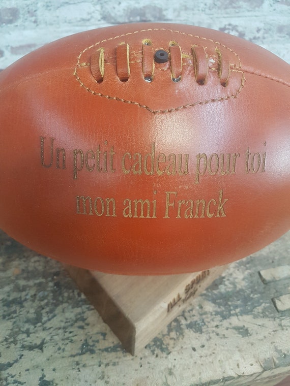 Pallone Rugby Vintage In Pelle | Cucito A Mano - Marchio Francese | Personalizzabile