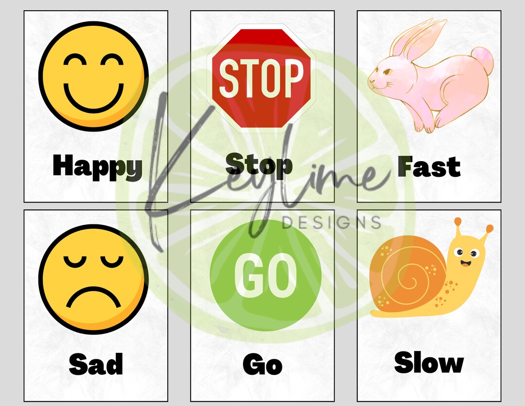 15 Opposite Printable Matching Cards | Matching Game | Homeschool ...