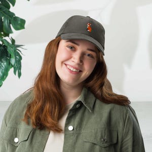 Forest Fox Embroidered Corduroy Cap