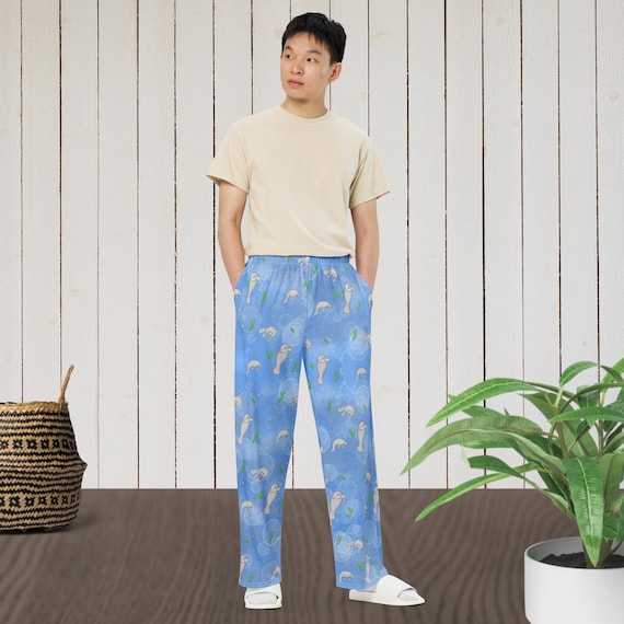 Manatee Patterned Pajama Pants Manatee Wide Leg Pants Manatee