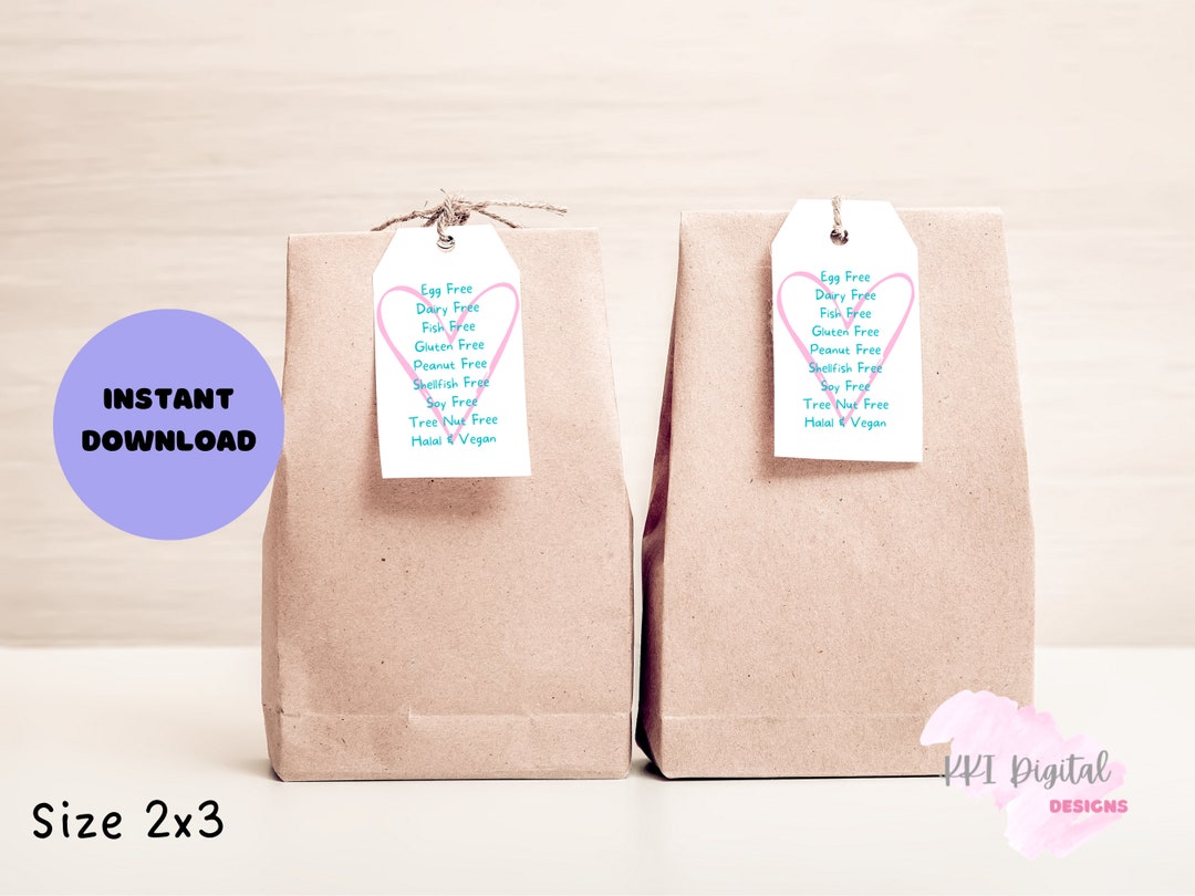 Top 8 Allergy Free Halal and Vegan Tags Teal Tags Halal Etsy