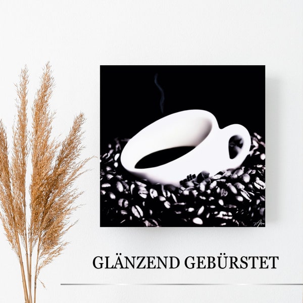 Chroma Luxe HD Metal Print. Kunstdruck SW. Wandbild  Kaffeetasse. Aufhänge Fertig. Kunst & Design. Bilddesign. Wanddesign