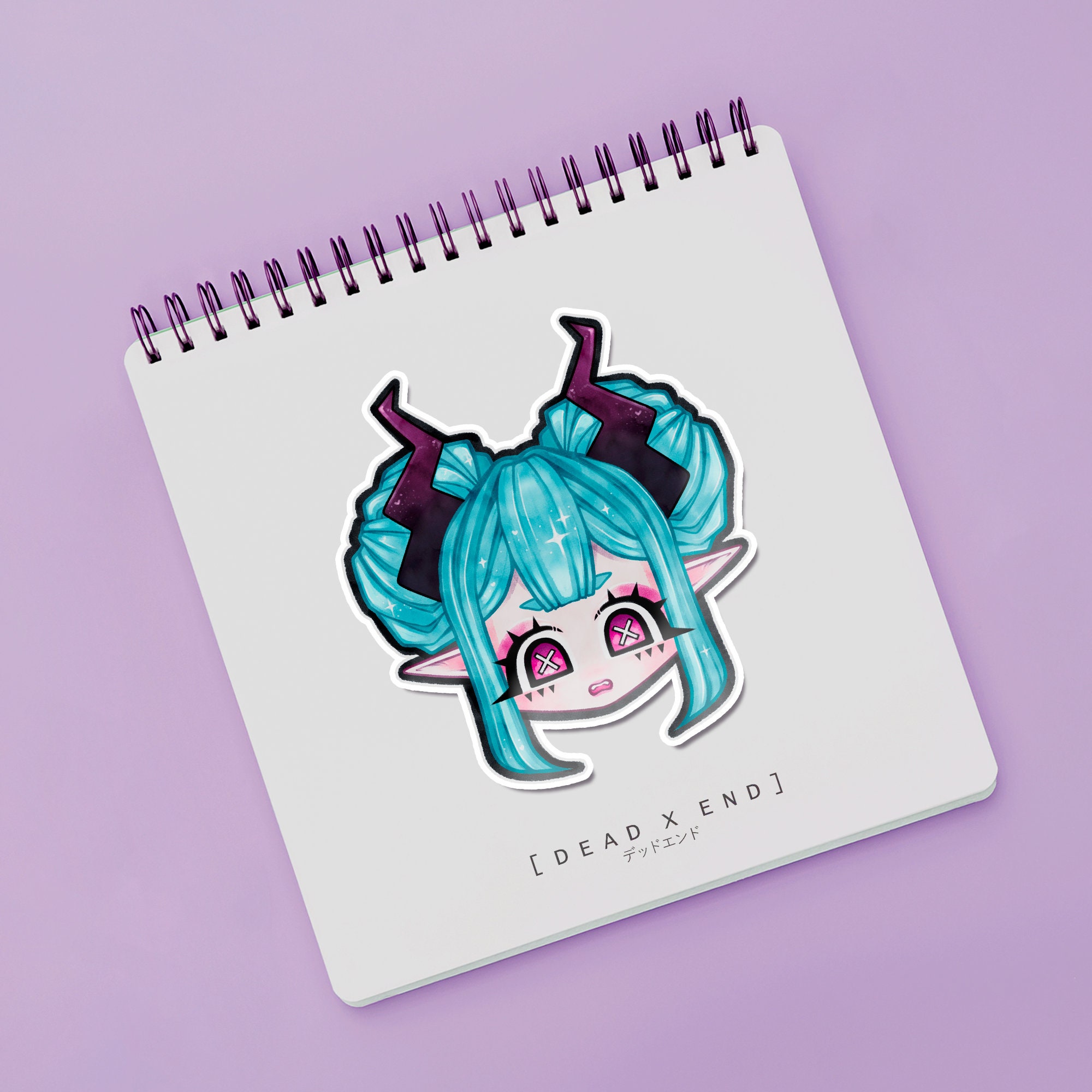 Vinyl Waterproof Sickly Cyberpunk Demon Sticker Anime Kawaii Demon ...