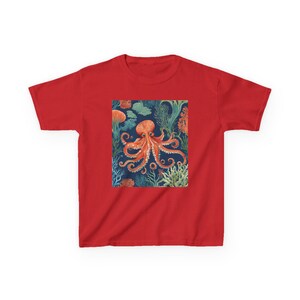 Octopus Kids Tee: Coastal Waters Children&#39;s Cotton Shirt