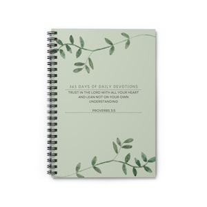 Spiral Notebook - Ruled Line, Proverbs 3:5 Inspirational Christian Journal, Scripture Notebook, Faith Gift for Men, Women, Bible Verse