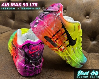 Air Max 90 LTR Customized Sneakers Airbrushed Handpainted 