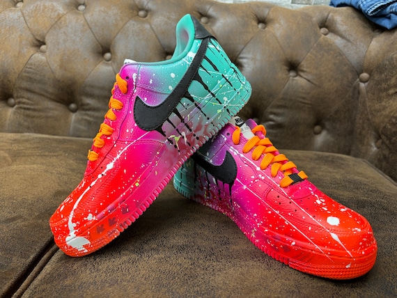 Customized AIR FORCE 1 Synthwav Graffiti Sneakers | Free