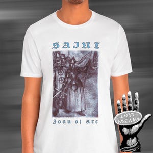 St. Joan of Arc, Historical Figure, Gothic, Medieval, Streetwear, Men&#39;s, Woman&#39;s, Graphic Tee