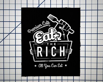 Come a los ricos - Parche político izquierdista punk para coser