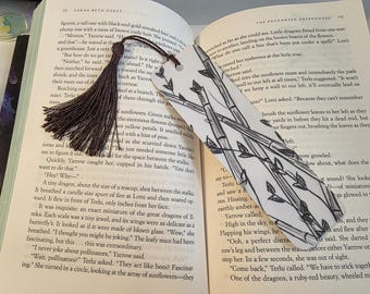 Hand-Drawn Bamboo Forest Bookmark with Tassel