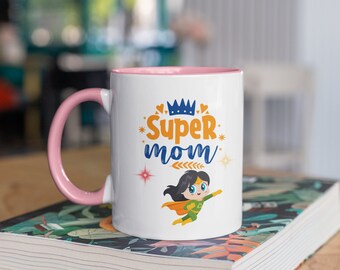 Taza de súper mamá / súper mamá / taza para mamá / regalo del día de la madre, mejor taza de mamá, taza de café de mamá, regalo del día de la madre de Daughte