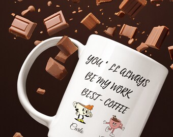 Personalized Work Bestie gift, Coworker leaving Gift, Custom Work Friend Mug, Retirement Birthday Gift,Retirement Gifts for Women.