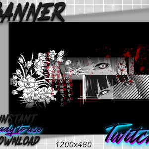 Anime Twitch Banner Black/Red