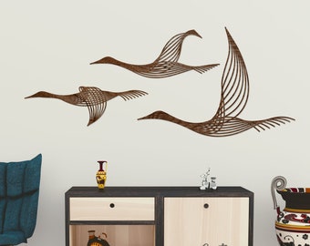 Flying Crane Silhouette - Laser Cut SVG File Set for Wall Decor