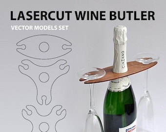 Wine butler. Laser cut plan. SVG file template