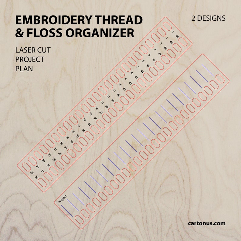 Embroidery Thread & Floss Organizer. Laser Cut Plan. SVG File Etsy