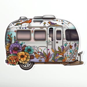 Boho Beauty Airstream Die-Cut Sticker