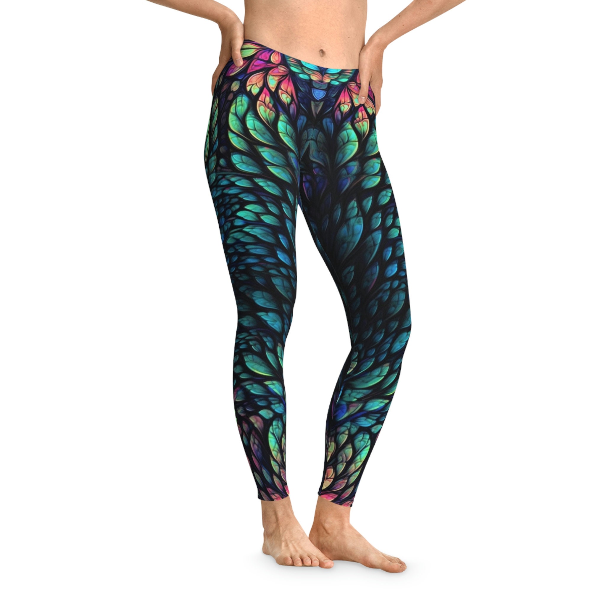 Enchanted Plumes Leggings for Women Soft Stretchy Feather Etsy