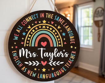 Custom Teacher Door Hanger, Personalized Teacher Door Sign, Name Sign, Classroom Decor, Teacher Gifts, Back To School