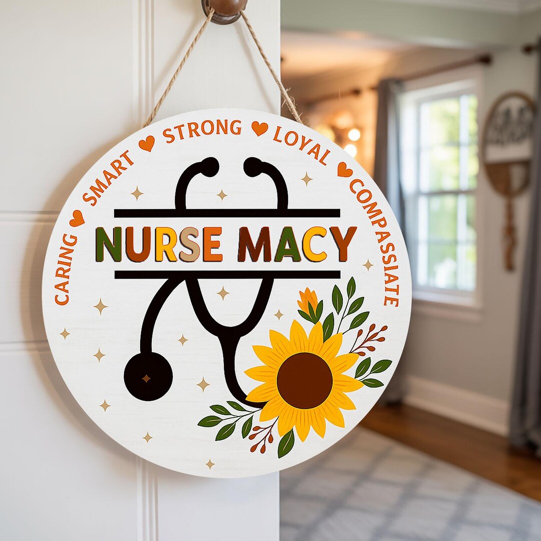 Custom Nurse Door Sign, Personalized Nurse Door Hanger, Wooden Door ...