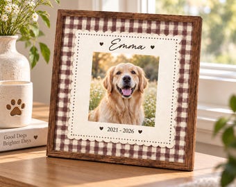Personalized Pet Memorial Frame, Custom Dog Photo Frame, Wooden Dog Loss Keepsake, Memorial Pet Gift, Personalized Dog Lover Decor