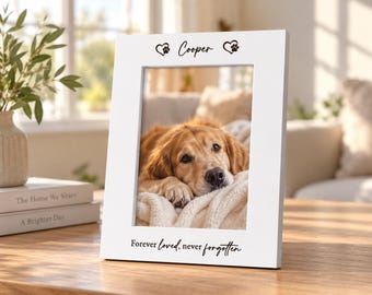 Custom Dog Memorial Picture Frame, Personalized Pet Photo Frame, Wooden Dog Loss Gift, Pet Memorial Keepsake, Dog Lover Gift
