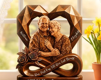 Custom 40th Anniversary Wooden Plaque, Personalized Couple Portrait, 3-Layer Plywood Sculpture, Wedding Anniversary Gift for Parents