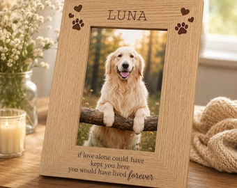 Personalized Dog Memorial Frame, Custom Pet Photo Frame, Wooden Dog Memorial Gift, Pet Loss Keepsake, Personalized Dog Lover Gift