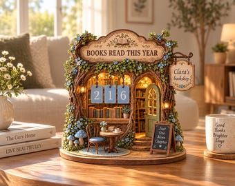 Personalized Bookshop Decor, Miniature Bookstore Diorama, Custom Book Lover Gift, Reading Nook Decor, Bookshelf Display, Literary Gift