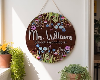 Customize School Psychologist Door Sign, Personalize School Counselor Office Sign, Custom School Psychologist Welcome Sign| Back To School