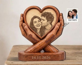 Personalized Couple Statue, Custom Photo Love Gift, Engraved Anniversary Gift, Romantic Wedding Keepsake, Personalized Couple Decor