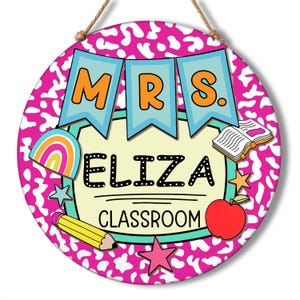 Custom 3D Teacher Door Sign, Personalized Teacher Door Sign, Teacher Welcome Name Sign Gift, Teacher Welcome Name Sign