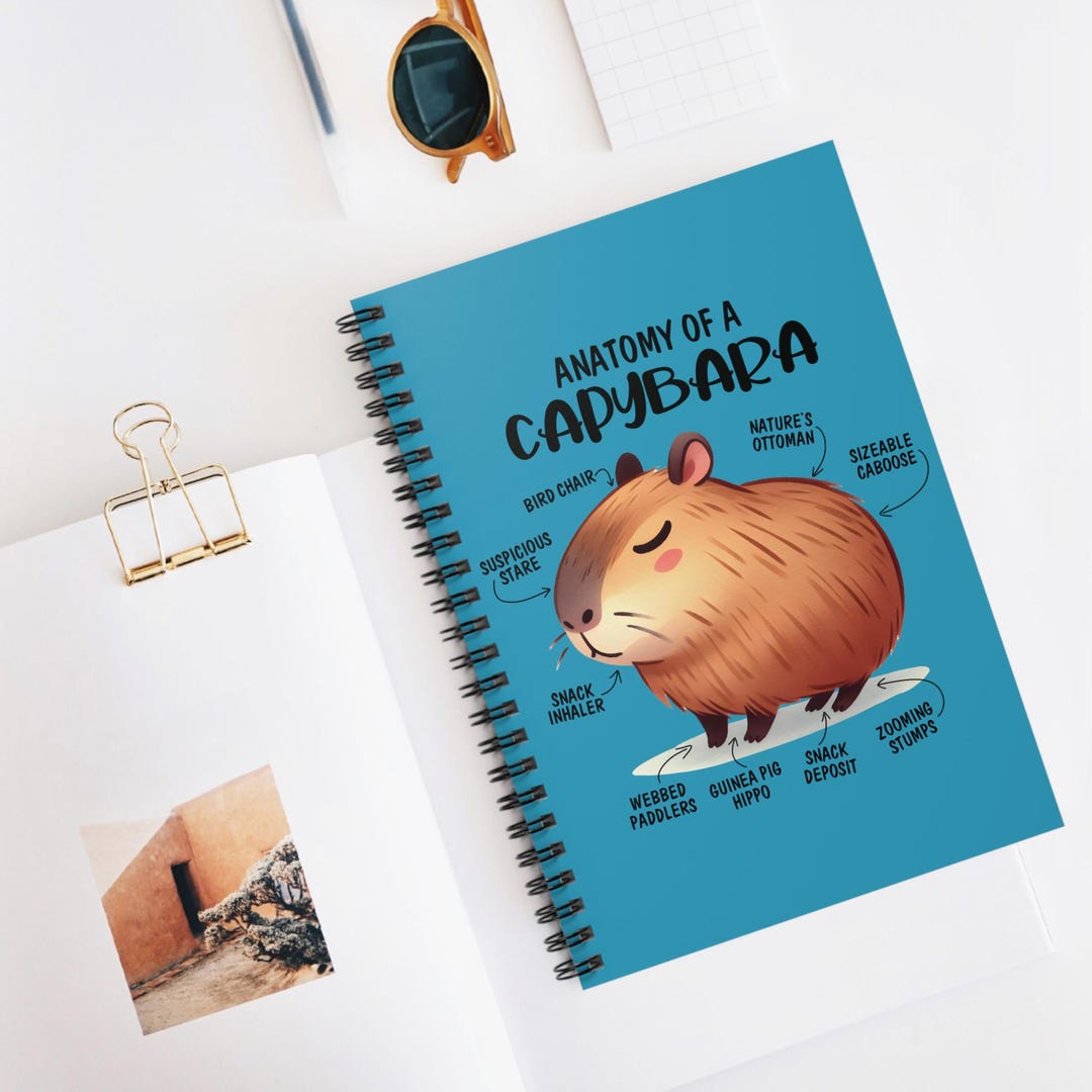 Anatomy of a Capybara Spiral Notebook Ruled Line - Etsy