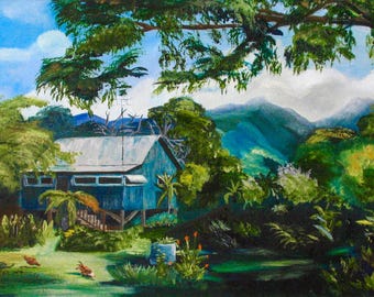 FINE ART PRINT - Hawaii by Nevis deLaveaga - 8x10" with 11x14 cardboard frame