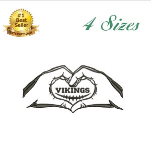 Viking hand football embroidery design for embroidery machine. 4 sizes. 6 formats. Instant download