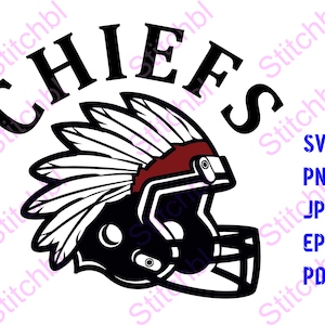 Cheefs Football Helmet SVG Bundle - SVG Files for Cricut, Sublimation PNG, T-Shirt Design