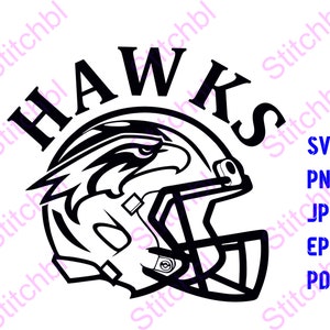 Hawks Football Helmet SVG Bundle - SVG Files for Cricut, Sublimation PNG, T-Shirt Design
