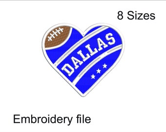 Dallas ball embroidery design for embroidery machine. 8 sizes. 6 formats. Instant download