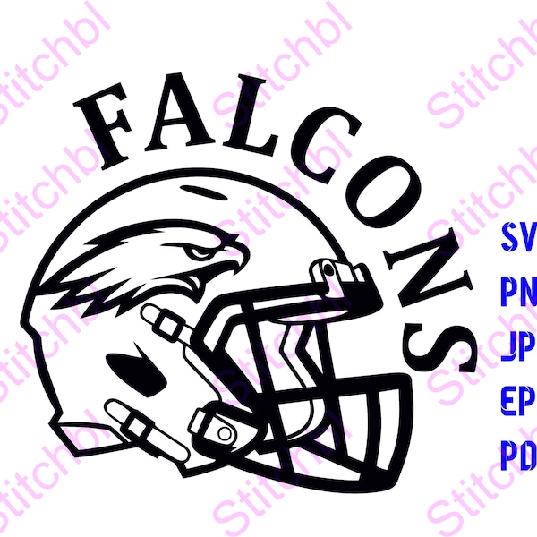 Falcons Football Helmet SVG Bundle - SVG Files for Cricut, Sublimation PNG, T-Shirt Design